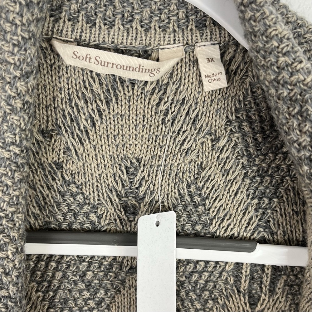 Soft Surroundings Size 3X Penrose Cardigan Sweater Cable Knit NWT - Picture 9 of 13